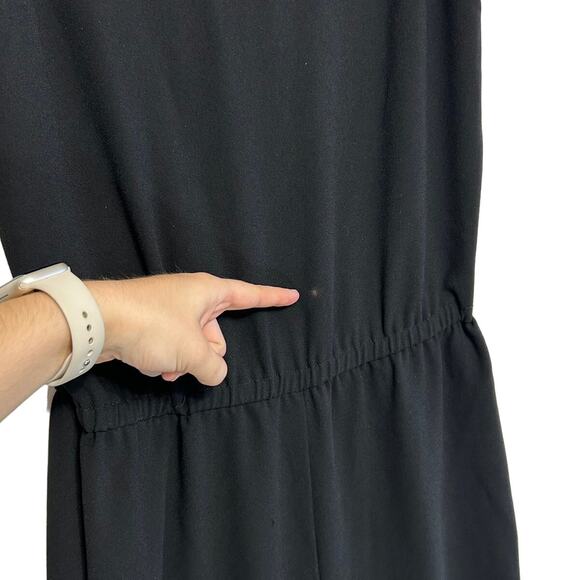 Marine Layer Alexa Crepe Jumpsuit Women's Sz S Black Elastic Waist V Neck Casual - Picture 8 of 9